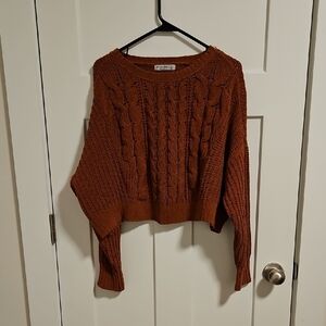 Arizona Jean Company Rust Cable Knit Sweater
